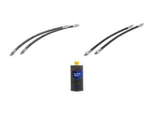 ES#4708917 - 1234280235KT - Late W123 And W126 Chassis Flexible Brake Hose Replacement Kit - Featuring Front & Rear Corteco Brake Hoses & Pentosin Super DOT4 Brake Fluid! - Corteco - Mercedes Benz
