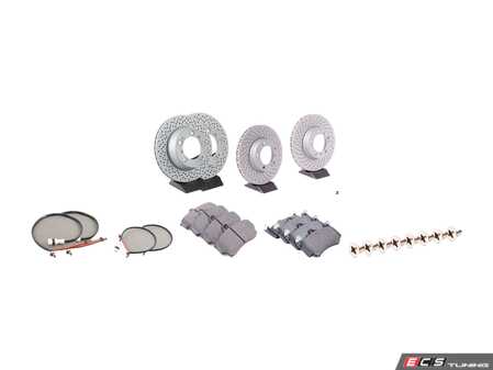 ES#2598365 - 99635140501PEKT2 - Performance Front & Rear Brake Service Kit - Featuring Zimmerman Z-Coated rotors and Hawk HPS brake pads  - Assembled By ECS - Porsche
