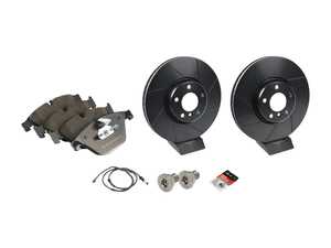 ES#4675725 - 34116898729KT2 - Performance Front Brake Service Kit (348x36mm) - Slotted - Includes ECS Performance Slotted rotors and ECS EP24 "Enthusiast Performance" pads. - Assembled By ECS - BMW
