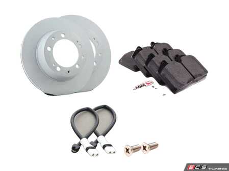 ES#2618894 - 95135204101RPKT - Performance Rear Brake Service Kit - Featuring Zimmerman Z-Coated rotors and Hawk HPS brake pads - Assembled By ECS - Porsche