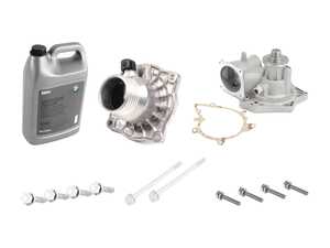 ES#4818771 - 11510393340KT2 - Water Pump & Thermostat Replacement Kit - Featuring an OEM Geba water pump and MAHLE thermostat - Assembled By ECS - BMW
