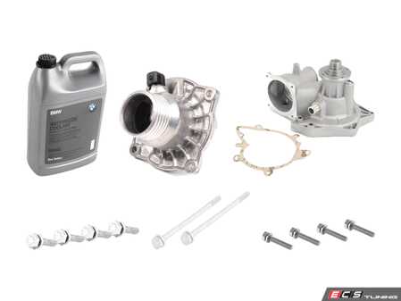 ES#4818771 - 11510393340KT2 - Water Pump & Thermostat Replacement Kit - Featuring an OEM Geba water pump and MAHLE thermostat - Assembled By ECS - BMW