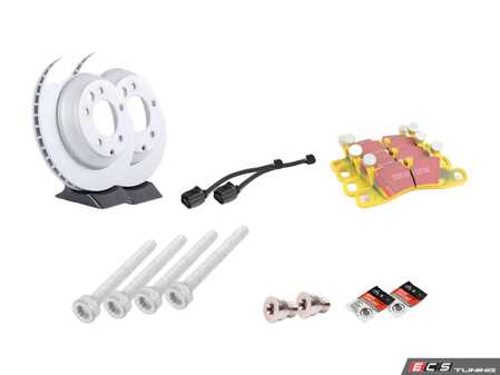 ES#2602462 - 95535240131RPKT1 - Performance Rear Brake Service Kit - Featuring ATE rotors and EBC YellowStuff brake pads - Assembled By ECS - Porsche
