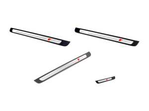 ES#2608983 - 8K0853373A01CKT - S4 Door Sill Kit - Satin Black / Aluminum - Includes front and rear door sills featuring the S4 emblem  - Genuine Volkswagen Audi - Audi