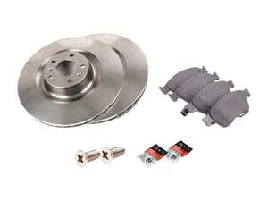 ES#2785297 - 4e0698301pkt1 - Front Brake Service Kit - Featuring Pilenga rotors and Textar semi metallic pads - Assembled By ECS - Audi