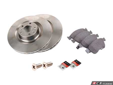 ES#2785297 - 4e0698301pkt1 - Front Brake Service Kit - Featuring Pilenga rotors and Textar semi metallic pads - Assembled By ECS - Audi