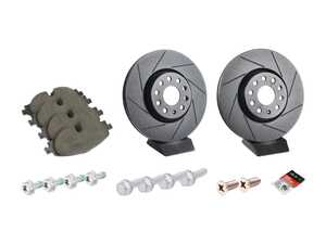 ES#3536724 - 025997ECS0238KT - Front Brake Service Kit (312x25) - Featuring ECS V5 slotted rotors and ECS EP24 "Enthusiast Performance" brake pads. - Assembled By ECS - Volkswagen