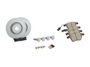 ES#2765861 - 1K0615301M - Front Brake Service Kit - Featuring Zimmermann rotors and ECS DD23 ceramic brake pads. - Assembled By ECS - Volkswagen