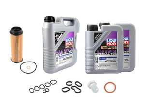 ES#4780750 - 11428583896EKT - Oil Filter Housing Gasket Replacement Kit - Includes new filter housing and oil cooler gaskets, plus engine oil, an oil filter, and a new drain plug and washer - Assembled By ECS - BMW