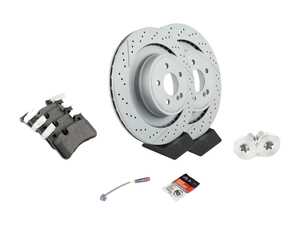 ES#4643581 - 2124230412KT13 - Rear Brake Service Kit - Featuring Zimmerman rotors, and Textar pads - Assembled By ECS - Mercedes Benz