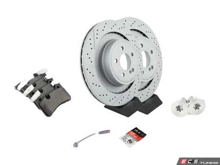 ES#4643581 - 2124230412KT13 - Rear Brake Service Kit - Featuring Zimmerman rotors, and Textar pads - Assembled By ECS - Mercedes Benz