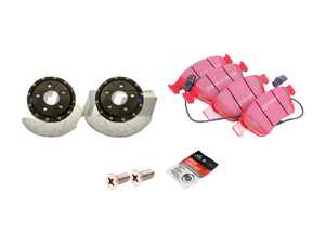 ES#4460654 - 1170X382X34KT - Performance Front Brake Service Kit - 2-Piece Rotors  - Featuring JHM 2-piece slotted rotors and EBC RedStuff pads - Assembled By ECS - Audi