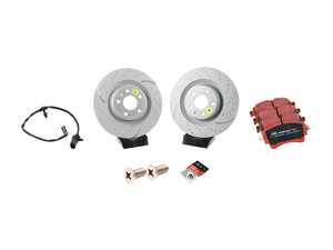 ES#4460885 - gd18461KT - Rear Performance Brake Service Kit  - Features EBC Slotted & Dimpled rotors and EBC Redstuff pads - Assembled By ECS - Audi
