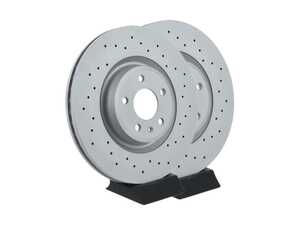 ES#4067190 - 4g0615301aeKT - Front Cross Drilled Brake Rotors - Pair - (345x30) - Upgrade your stopping power - Zimmermann - Audi