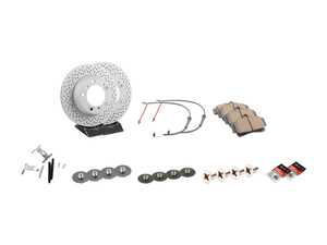 ES#3647424 - 98661236500KT - Rear Brake Service Kit - Featuring Zimmerman rotors, and Akebono Euro Ceramic pads - Assembled By ECS - Porsche