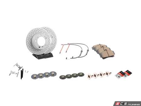 ES#3647424 - 98661236500KT - Rear Brake Service Kit - Featuring Zimmerman rotors, and Akebono Euro Ceramic pads - Assembled By ECS - Porsche