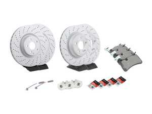 ES#4643628 - 22142118120KT2 - Front & Rear Brake Service Kit - Featuring Zimmerman rotors, and TRW/Bosch pads - Assembled By ECS - Mercedes Benz