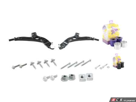 ES#4265941 - 31126879841KT2 - Performance Front Lower Control Arm / Wishbone With Ball Joint - Kit  - Includes Control Arms, Powerflex Main Front And Rear Bushings, Hardware, and Ball Joints! - Assembled By ECS - MINI