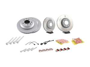 ES#2602545 - 95835140300PEKT - Performance Front & Rear Brake Service Kit - Featuring genuine Porsche and Zimmerman Z-Coated rotors and EBC YellowStuff brake pads - Assembled By ECS - Porsche