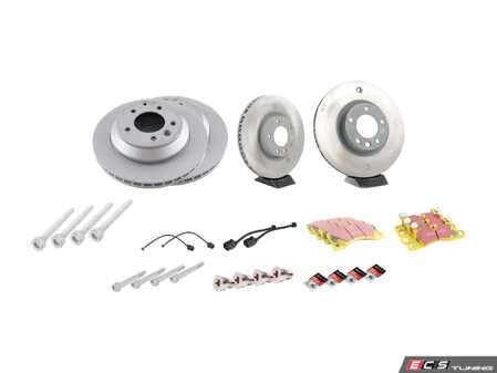 ES#2602545 - 95835140300PEKT - Performance Front & Rear Brake Service Kit - Featuring genuine Porsche and Zimmerman Z-Coated rotors and EBC YellowStuff brake pads - Assembled By ECS - Porsche