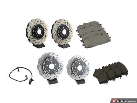 ES#4781162 - 023940ECS2KT - Front & Rear Performance Brake Service Kit - Tru-Float Scalloped - Comprehensive kit includes Tru-Float rotors, pads, sensors, and set screws - Upgrade your brake system with ECS 2-piece Tru-Float scalloped rotors and ECS EP24 Enthusiast Performance Brake Pads! - Assembled By ECS - Audi
