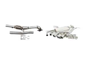ES#2953957 - ssxvw265KT - Turbo-Back Exhaust System - Non-Resonated - 3" Down pipe with Hi-Flow Sports cat and 2.75" stainless steel cat-back with smaller rear silencer & twin 80mm GT80 polished tips - Milltek Sport - Audi