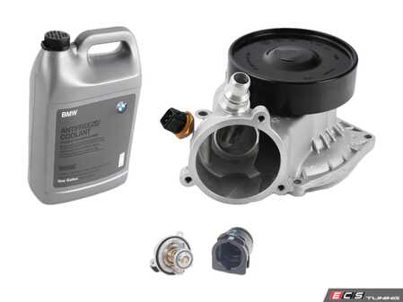 ES#4818346 - 11537843738KT - Performance Water Pump & Thermostat Kit - Featuring a Genuine BMW water pump and upgraded HT 90*C thermostat! - Assembled By ECS - BMW