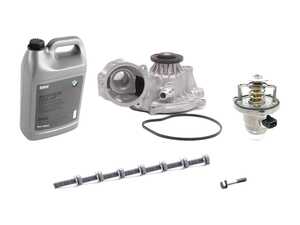 ES#4818396 - 11517586779KT - Water Pump & Thermostat Replacement Kit - Featuring an OEM Graf water pump, Wahler thermostat, and associated installation hardware. - Assembled By ECS - BMW