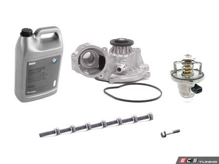 ES#4818396 - 11517586779KT - Water Pump & Thermostat Replacement Kit - Featuring an OEM Graf water pump, Wahler thermostat, and associated installation hardware. - Assembled By ECS - BMW