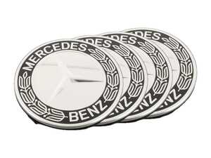 ES#2749197 - 66470201KT - Center Cap - Set Of Four - Snap-In Center Cap With Classic Star & Laurel Design In Black - Genuine Mercedes Benz - Mercedes Benz