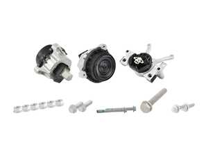 ES#4810716 - 22116860465KT2 - Drivetrain Mount Replacement Kit - Includes left & right engine mounts, transmission mount, and associated hardware for a comprehensive replacement. - Genuine BMW - BMW