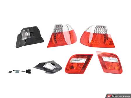 ES#4164605 - 61120153650KT6 - Clear Face Lift Tail LED upgrade kit  - Includes inner and outer tail lights and wiring harness for plug and play install - Assembled By ECS - BMW