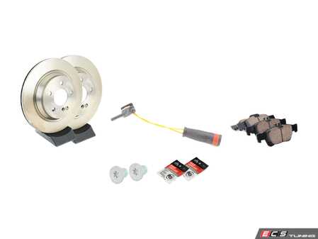 ES#2762577 - 0044204420KT1 - Rear Brake Service Kit  - Featuring ATE Rotors And Akebono-Euro Ceramic Pads - Assembled By ECS - Mercedes Benz