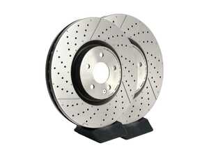ES#4488130 - 1764210212KT - Front Premium UV Coated Drilled & Slotted Brake Rotors - Pair - Does not include new rotor securing screws - Brembo - Mercedes Benz