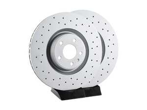 ES#4608317 - 4g0615301tKT - Front Drilled Brake Rotor - Pair (356x34) - Zimmerman Sport drilled rotors deliver excellent braking performance! - Zimmermann - Audi
