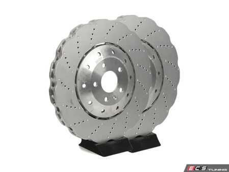 ES#4056858 - 4G0615301AHKT2 - Front Brake Rotors - Pair (390x36) - Restore stopping power with scalloped style rotors - SHW Performance - Audi