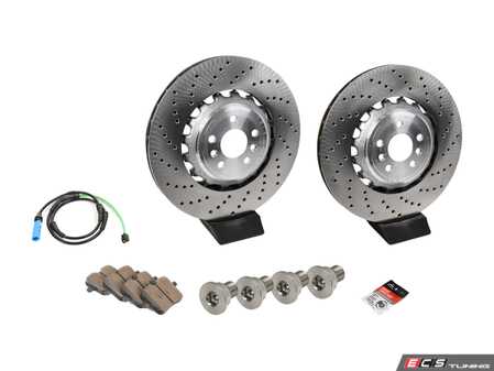 ES#4815836 - 34217991103KT2 - Rear Brake Service Kit - Includes rear rotors, pads, wear sensors, and associated hardware. - Assembled By ECS - BMW