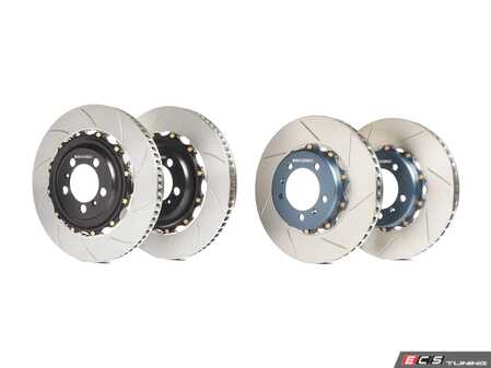 ES#4699049 - A1-311KT - Front And Rear Slotted Two-Piece Rotors - Direct bolt-on replacement - Assembled By ECS - Audi