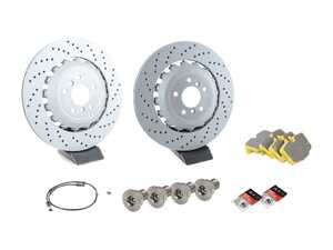 ES#3509320 - F10PERrRPSKT - Performance Rear Brake Service Kit - Everything you need to service your rear brakes in one kit. Includes Zimmermann rotors and Pagid Racing Yellow pads. - Assembled By ECS - BMW