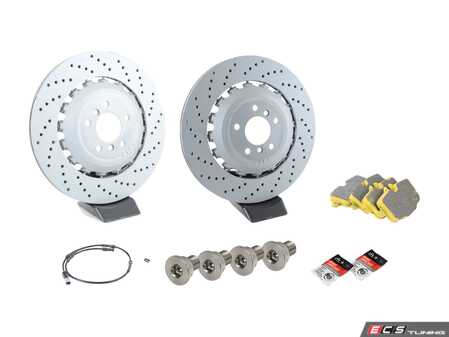 ES#3509320 - F10PERrRPSKT - Performance Rear Brake Service Kit - Everything you need to service your rear brakes in one kit. Includes Zimmermann rotors and Pagid Racing Yellow pads. - Assembled By ECS - BMW
