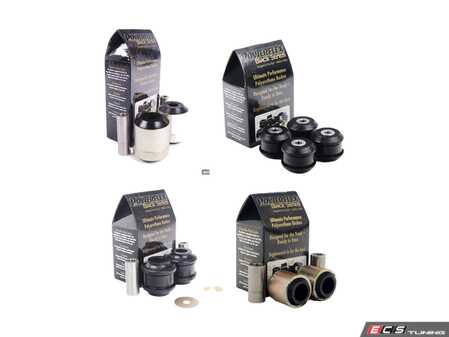 ES#2763555 - PFF3-203BX4KT - Performance Front Control Arm Bushing Kit - Race - Improve handling and control - Upgrade to a more engaging driving experience - Powerflex Black Series - Audi