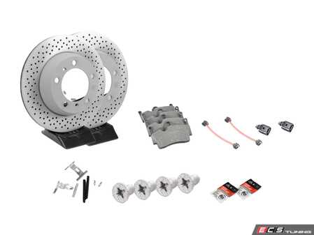 ES#4656961 - 98735240101KT3 - Rear Brake Service Kit - Featuring Genuine Porsche rotors, and Genuine Porsche pads - Genuine Porsche - Porsche