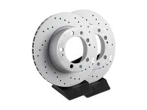 ES#2549907 - 96435104102KT2 - Coated & Cross-Drilled Brake Rotors - Pair 11.73" (298mm) - Front axle fitment - Both left and right - Zimmermann - Porsche