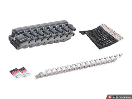 ES#2770409 - 0001587803KT3 - Ignition Service Kit - With Coil Packs - Includes Eight (8) Meyle Coil Packs, Sixteen (16) Beru Ignition Coil Wires, And Sixteen (16) Bosch Spark Plugs - Assembled By ECS - Mercedes Benz