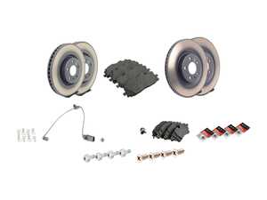 ES#4056876 - 4m0615301ankt3 - Front & Rear Brake Service Kit - Featuring genuine rotors and brake pads - Includes stainless set screws, brake wear sensors, and silicone brake lubricant - Genuine Volkswagen Audi - Audi