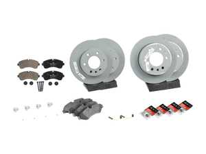 ES#4643379 - 9104210000071KT - Front & Rear Brake Service Kit - Features Genuine Mercedes-Benz rotors, and OE Manufacture pads - Genuine Mercedes Benz - Mercedes Benz