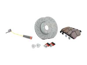 ES#2966781 - 0004213012KT - Front Brake Service Kit - Sport - Featuring Genuine Mercedes-Benz Rotors and Akebono-Euro Ceramic Pads - Assembled By ECS - Mercedes Benz