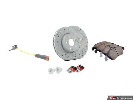 ES#2966781 - 0004213012KT - Front Brake Service Kit - Sport - Featuring Genuine Mercedes-Benz Rotors and Akebono-Euro Ceramic Pads - Assembled By ECS - Mercedes Benz