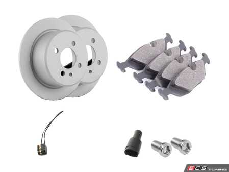ES#4023564 - 34211163145rKT - Rear Brake Service Kit - Featuring Zimmermann coated rotors and Pagid brake pads - Assembled By ECS - BMW