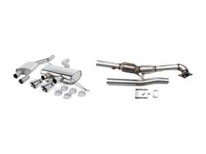 ES#3187704 - SSXVW163TBKT - MK6 Golf R 2.75" Turbo Back Exhaust System - Resonated - Get that Exhaust tone you've been looking for! Features 2.75" cat-back construction with 4" Polished "GT100" style tips, and a 3" downpipe with a high-flow cat - Milltek Sport - Volkswagen